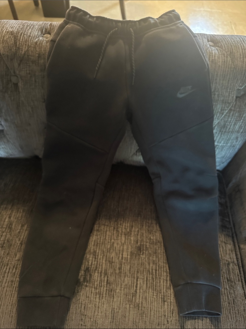 Nike Tech Kids Black Jogger Sweatpants with Drawstring